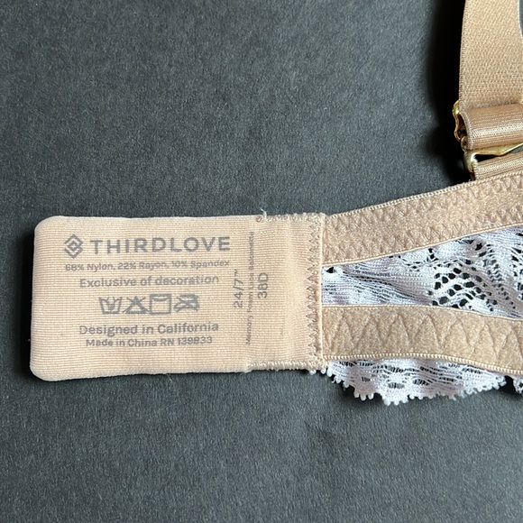 Thirdlove Lace Underwire Full Coverage Padded Bra. Size 38D - Picture 4 of 6